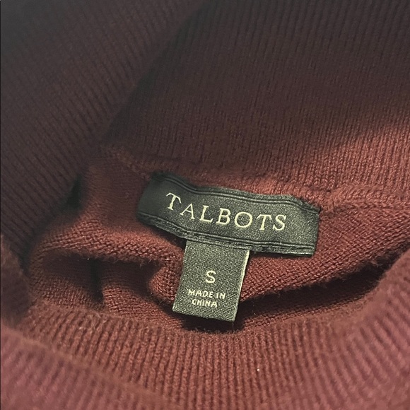 Talbots Women’s Maroon Turtleneck Cotton Sweater size Small - Picture 2 of 8